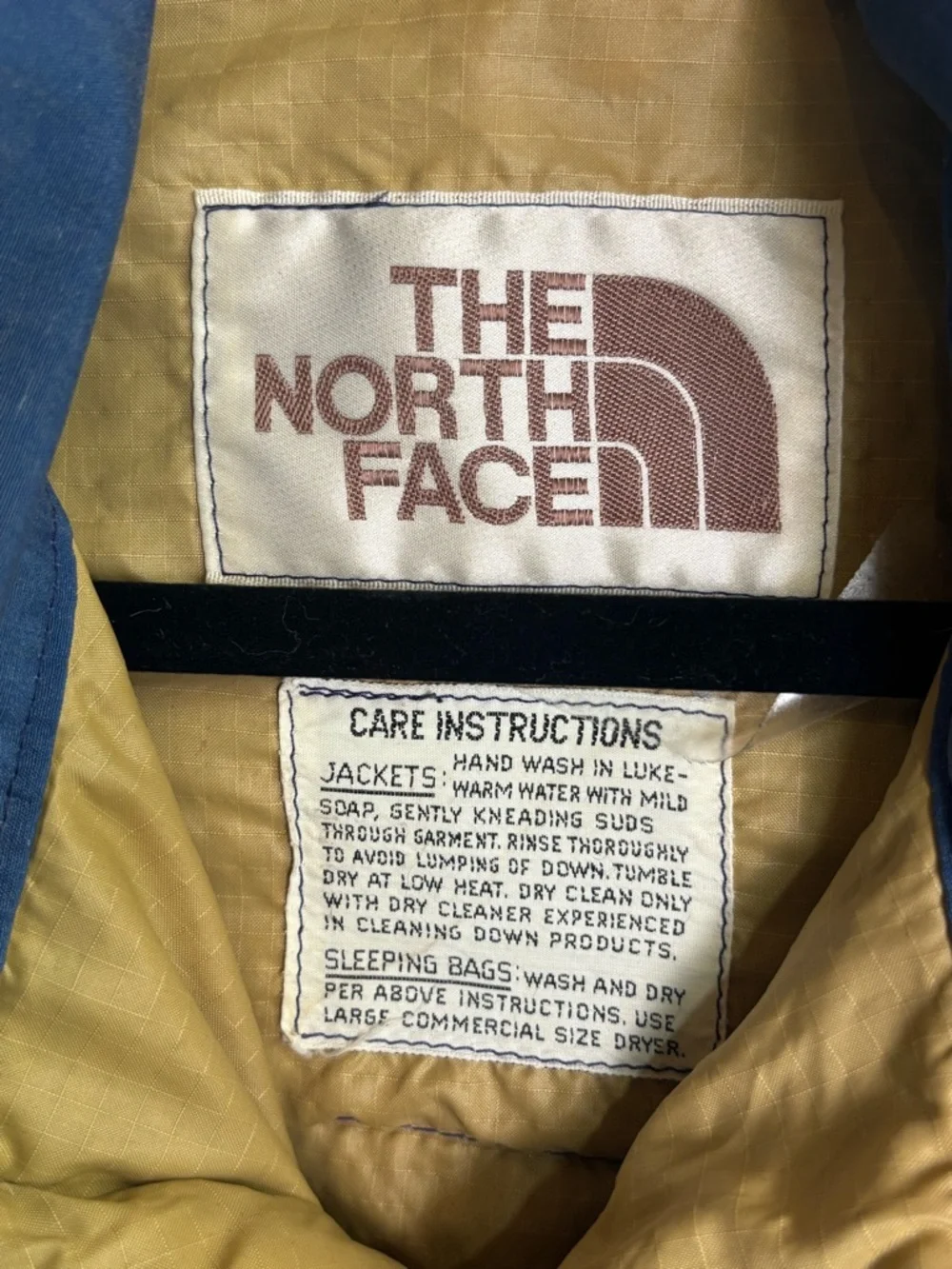 Rare Vintage 70s The North Face Brown Label Down Vest XS Blue